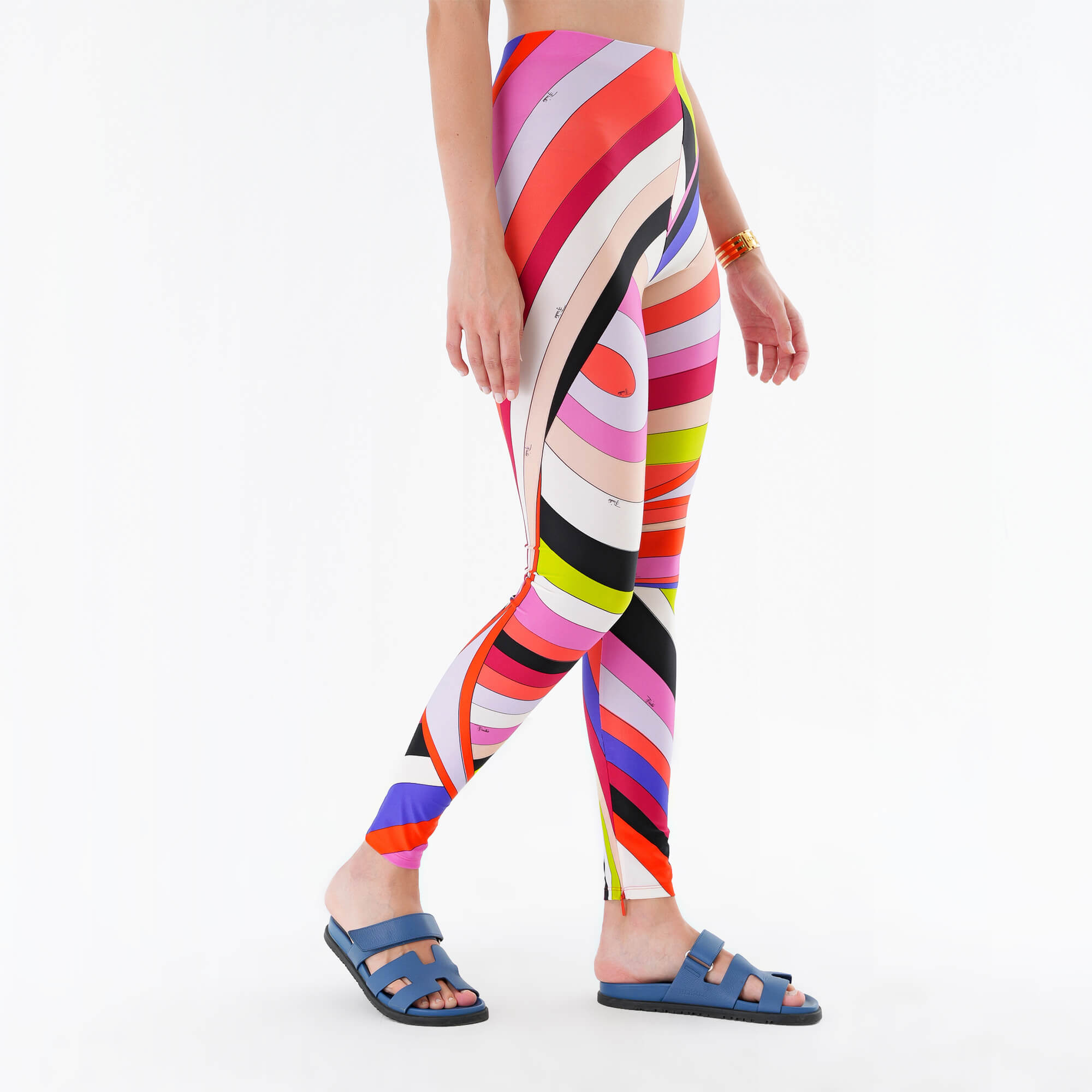 Emilio Pucci - Multicolor Printed High Rise Leggings M